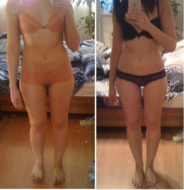 Une fille avant et après avoir perdu du poids avec un régime japonais en 14 jours